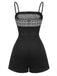 Black 1950s Bow Button Patchwork Strap Romper, vintage romper, retro jumpsuit - perfect for women who love vintage and retro fashion
