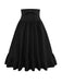 Black 1950s Bow Decor Solid Skirt - vintage skirt, retro style, classic black