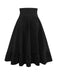 Black 1950s Bow Decor Solid Skirt - vintage skirt, retro style, classic black