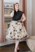 She slips into this Black 1950s Butterfly Patchwork Vintage Dress and suddenly it's a 1950s daydream