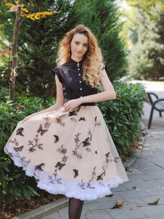 Black 1950s Butterfly Patchwork Vintage Dress: timeless style reimagined