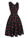 Black 1950s Cherry Sleeveless Dress: where 1950s romance meets her modern spirit