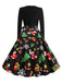 This Black 1950s Christmas Gift Tree Belted Dress wraps her in 1950s elegance, one twirl at a time