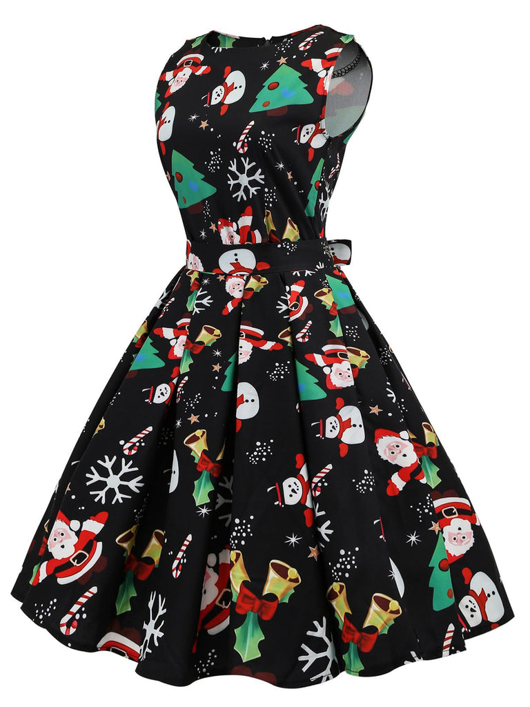 Black 1950s Christmas Santa Claus Candy Dress: where 1950s romance meets her modern spirit