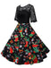 Black 1950s Christmas Stocking Lace Patchwork Dress: where 1950s romance meets her modern spirit