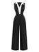 Black 1950s Colorblock Sleeveless Wide-Leg Jumpsuit - vintage jumpsuit, retro fashion, classic black