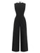 Black 1950s Colorblock Sleeveless Wide-Leg Jumpsuit - vintage jumpsuit, retro fashion, classic black