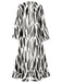 Black 1950s Contrast Spots Long Cover Up - vintage fashion, retro style, classic black