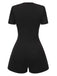 Black 1950s Cut-Out Buttoned Solid Romper: timeless 1950s elegance she makes her own