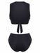 Black 1950s Explore The Beach Tankini Set - vintage fashion, retro style, classic black