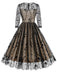 She slips into this Black 1950s Floral Mesh Patchwork Dress and suddenly it's a 1950s daydream