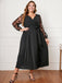 Black 1950s Floral Mesh Sleeves Dress: timeless style reimagined
