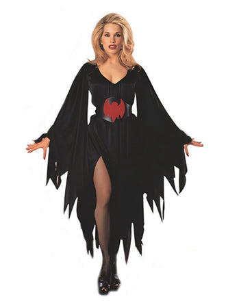 She slips into this Black 1950s Halloween Bat Irregular Hem Dress and suddenly it's a 1950s daydream
