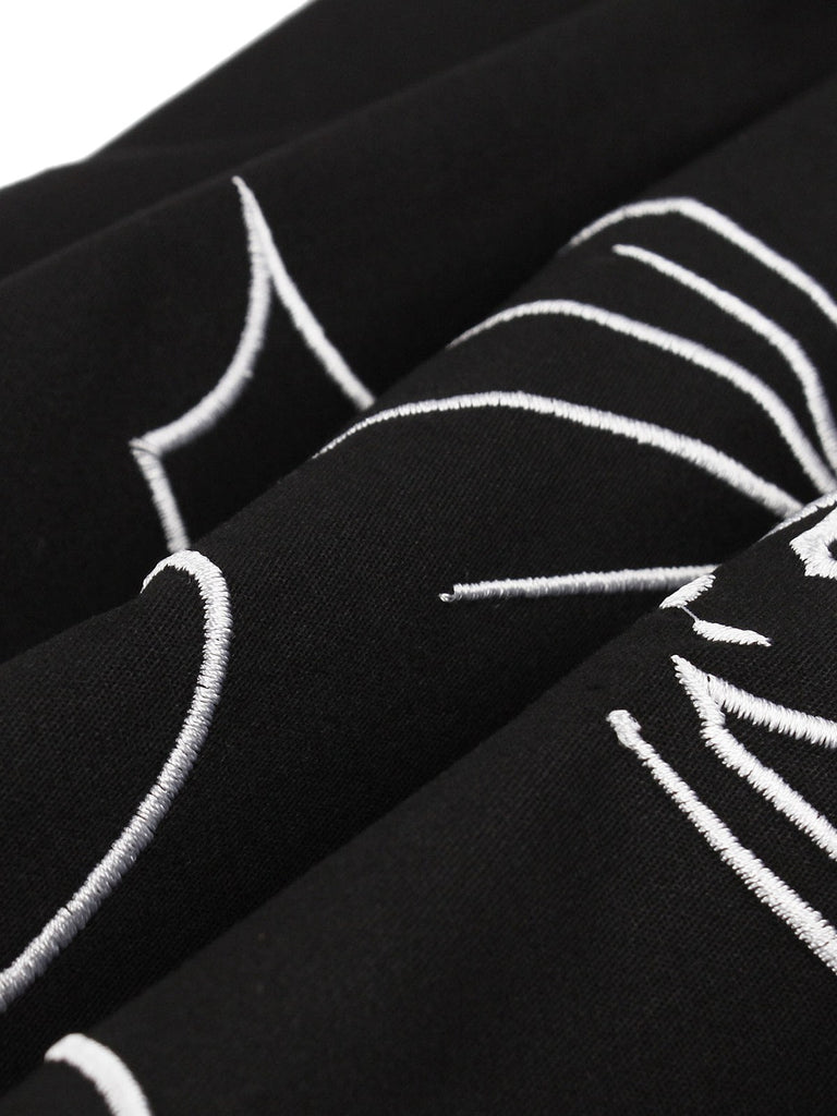 Black 1950s Halloween Bat Lace-Up Dress, vintage dress, retro fashion, rockabilly, pin-up fashion - perfect for women who love vintage and retro fashion