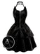 Black 1950s Halloween Catwoman Leather Dress - vintage dress, retro fashion, rockabilly