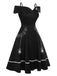 Black 1950s Halloween Off-Shoulder Spider Web Dress, vintage dress, retro fashion, rockabilly, pin-up fashion - perfect for women who love vintage and retro fashion