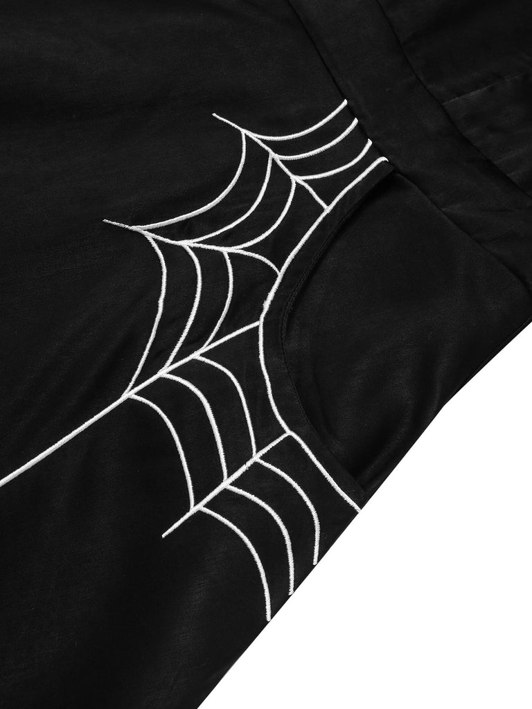 Black 1950s Halloween Off-Shoulder Spider Web Dress, vintage dress, retro fashion, rockabilly, pin-up fashion - perfect for women who love vintage and retro fashion