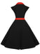 Black 1950s Halloween Polka Dots Swing Dress, vintage dress, retro fashion, rockabilly, pin-up fashion - perfect for women who love vintage and retro fashion