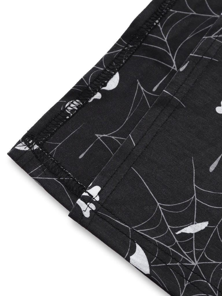 Black 1950s Halloween Print Slit Midi Dress - vintage dress, retro fashion, rockabilly