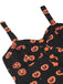 Black 1950s Halloween Pumpkin Face Romper: timeless 1950s elegance she makes her own