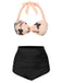 Side view: 1950s Black 1950s Halter Butterfly Swimsuit, perfect for vintage themed parties and retro fashion enthusiasts