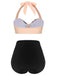 Detail view: 1950s Black 1950s Halter Butterfly Swimsuit, perfect for vintage themed parties and retro fashion enthusiasts