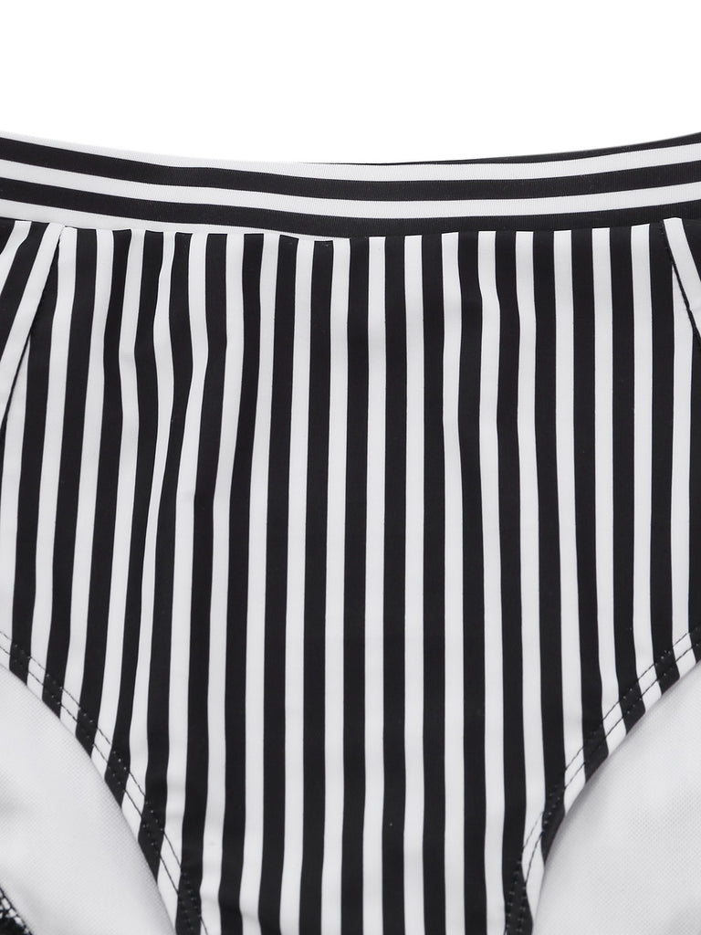 Black and white striped underwear on a white background