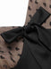 Black 1950s Heart Dots Mesh Bow Nightgown, vintage fashion, retro style - perfect for women who love vintage and retro fashion