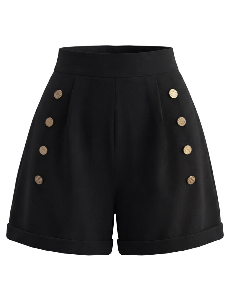 Black 1950s Ruffle Shorts 6