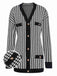 Black 1950s Houndstooth Checkerboard Coat, vintage coat, retro outerwear - perfect for women who love vintage and retro fashion