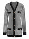 Black 1950s Houndstooth Checkerboard Coat, vintage coat, retro outerwear - perfect for women who love vintage and retro fashion