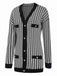 Black 1950s Houndstooth Checkerboard Coat, vintage coat, retro outerwear - perfect for women who love vintage and retro fashion