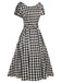 Black 1950s Houndstooth Short Sleeve Belted Dress: timeless style reimagined