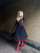 Black 1950s Lace Floral Mesh Swing Dress - vintage dress, retro fashion, rockabilly