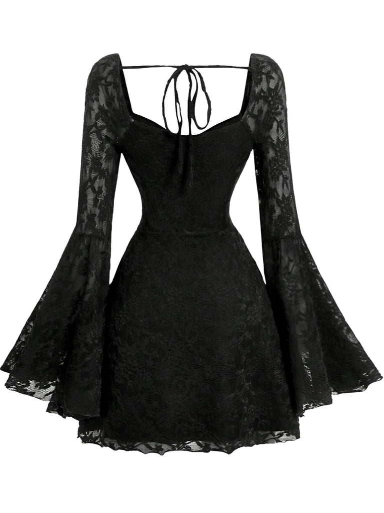 Black 1950s Lace Halter Vintage Top 3