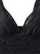 Black 1950s Lace V-Neck Ruched One-Piece Swimsuit - vintage swimwear, retro swimsuit, pin-up style for vintage lovers