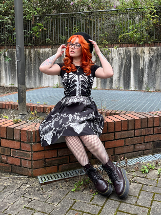 Black 1950s Lace-up Halloween Dress - vintage dress, retro fashion, rockabilly