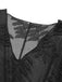 [Plus Size] Black 1950s Leaves Mesh Cover-up, vintage fashion, retro style - perfect for women who love vintage and retro fashion