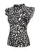 Black 1950s Leopard Print Ruffles Blouse: a 1950s classic that whispers rather than shouts