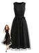 Black 1950s Mesh Patchwork Sequins Sleeveless Dress, vintage dress, retro fashion, rockabilly, pin-up fashion - perfect for women who love vintage and retro fashion