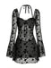 Black 1950s One Piece Halter Swimsuit - vintage swimsuit, pin-up style, classic black