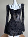 Black 1950s One Piece Halter Swimsuit - vintage swimsuit, pin-up style, classic black