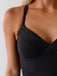 Black Print Spaghetti Strap Swimsuit