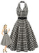 Bbww 1950s Plaid Floral V Neck Dress 2