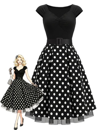 [Pre-Sale] Black 1950s Mesh Vintage Classic Dress 2