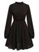 Black 1950s Polka Dot Long Sleeves Dress, vintage dress, retro fashion, rockabilly, pin-up fashion - perfect for women who love vintage and retro fashion
