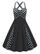 Black 1950s Polka Dot Patchwork Dress, vintage dress, retro fashion, rockabilly, pin-up fashion - perfect for women who love vintage and retro fashion