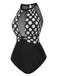 Black 1950s Polka Dot Swimsuit, vintage swimsuit, pin-up swimwear - perfect for women who love vintage and retro fashion
