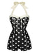 Black 1950s Polka Dots Halter Swimsuit: timeless style reimagined