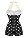 Black 1950s Polka Dots Halter Swimsuit: timeless style reimagined